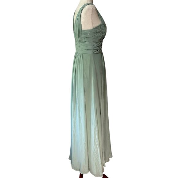 MONIQUE LHUILLIER Women's Rebecca Cerise Gown Size 4 In Green - Picture 4 of 11